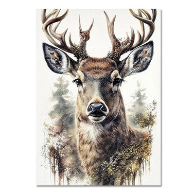 Minimalist Deer Art Print - Nature Canvas Decor - InspiredGrabs.com